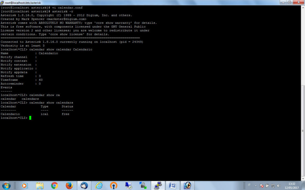 Asterisk mostra i calendari di Google Calendar ai quali può accedere