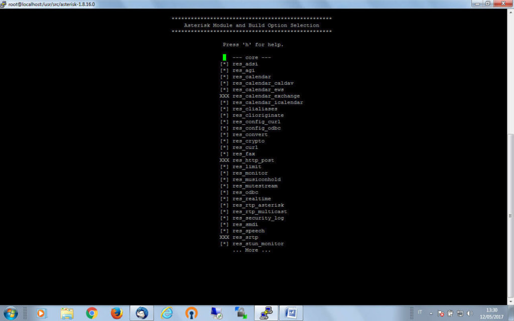 Asterisk Module and Build Option Selection